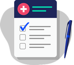 graphic illustration of a survey or quiz with an option checked