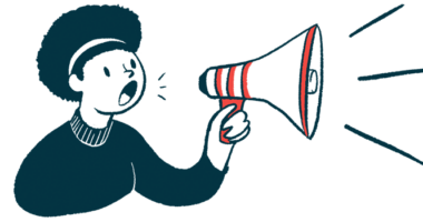 Illustration shows a person using a megaphone to make an announcement.