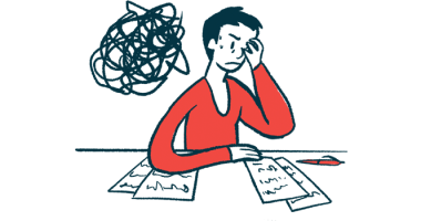 Illustration of a stressed out person looking at paperwork.