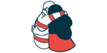 An illustration shows two people hugging.