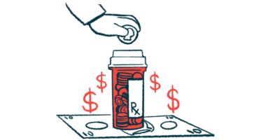 hemophilia bleeding | Hemophilia News Today | illustration of prescription bottle full of money