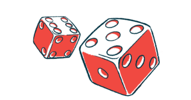 An illustration of rolling dice shows risk.