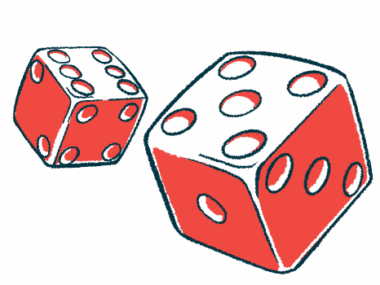 An illustration of rolling dice shows risk.
