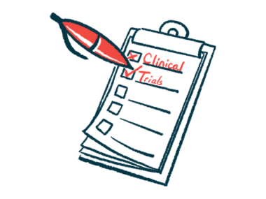 An oversized red pen is seen ticking boxes marked 