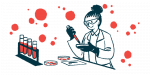 An illustration of a scientist working in a laboratory.