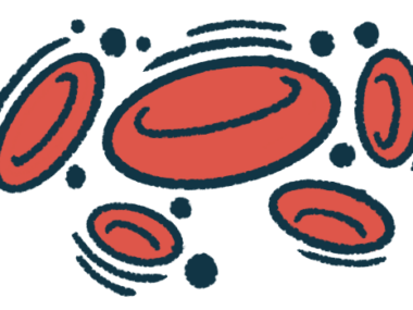 An illustration showing a group of red blood cells.