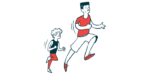 An illustration of two people running.