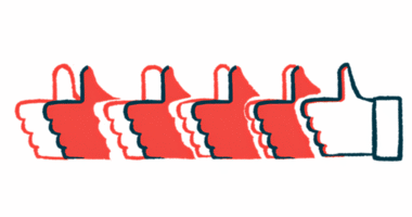 A row of hands are shown giving the thumbs-up sign.