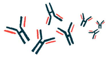 An illustration shows a group of antibodies.