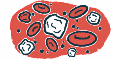 An illustration shows blood cells.