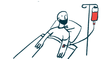 An illustration of a patient receiving a blood transfusion.