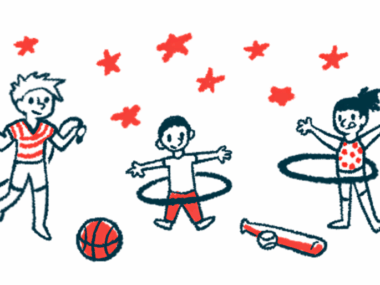 Three children play together under a canopy of stars.