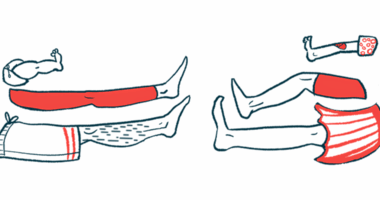 This illustration shows six legs, ranging from an infant's to those children and adults.