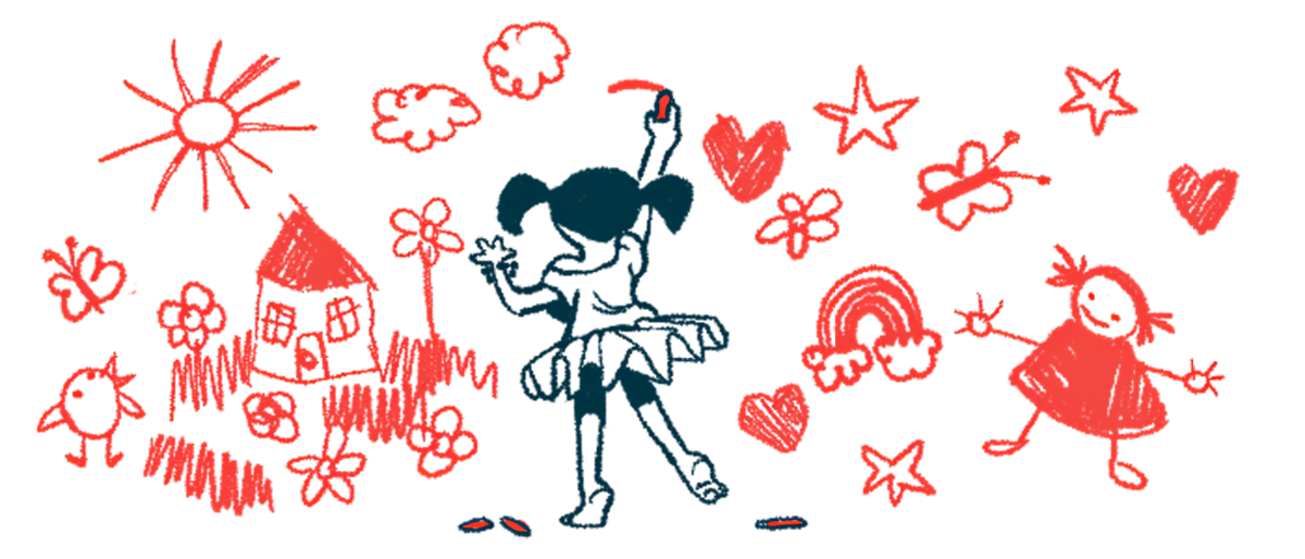 A girl is shown drawing images on a wall.