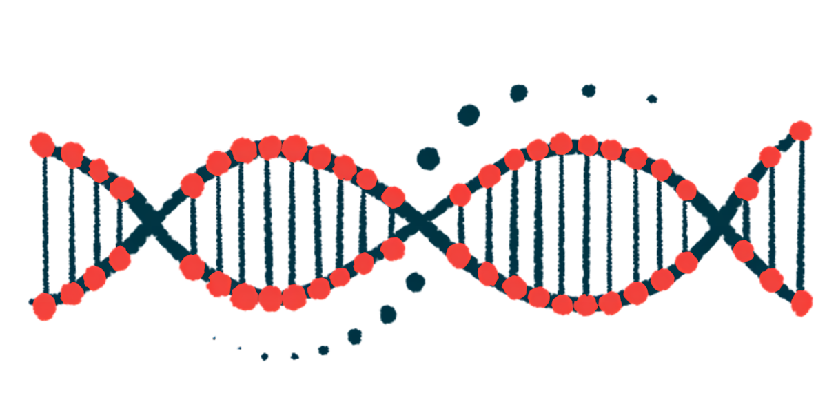 A close-up view of a DNA strand highlights its ladder-like structure.
